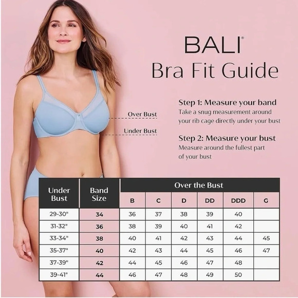 NWT Bali UnderWire Lined Smoothing Comfort Stretch Lace Bra - Picture 11 of 11